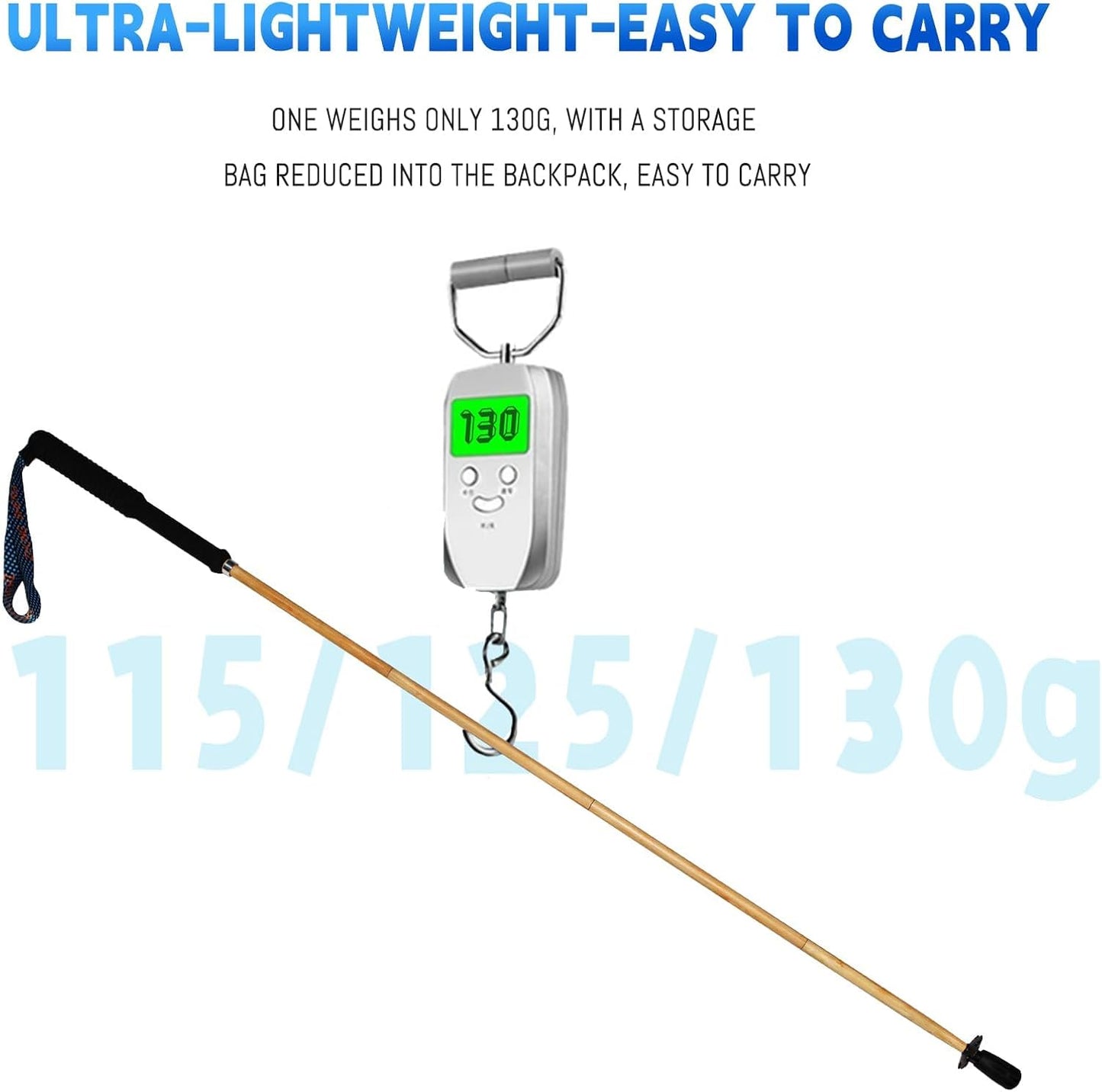 Carbon Fiber Trekking Poles 2-Pack - Ultra Lightweight 10oz, Collapsible 3-Piece Folding Design with Anti-Shock, Moisture-Wicking Cork Grips for Hiking, Mountaineering