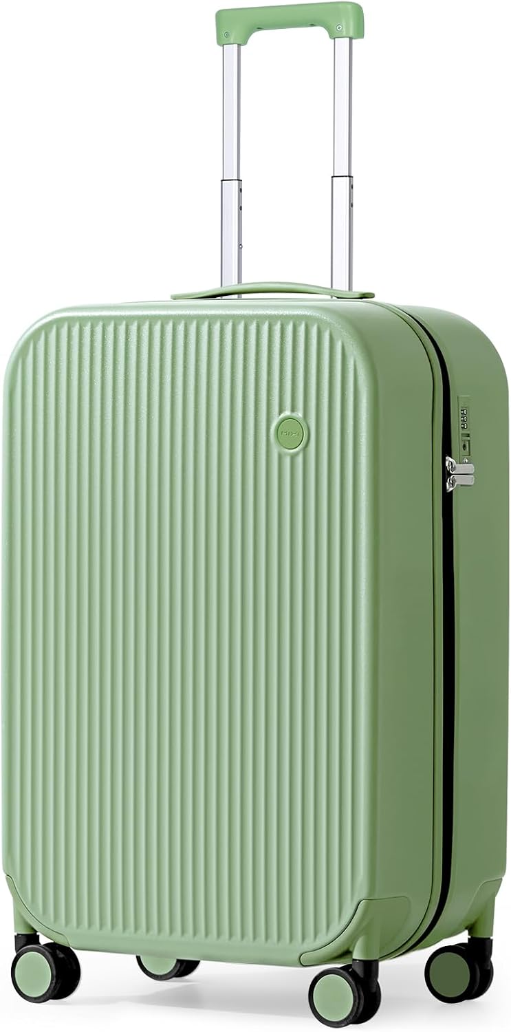 mixi 20 Inch Carry On Luggage PC Hardside Suitcases with Wheels & TSA for Travel Woman Men, Avocado Green