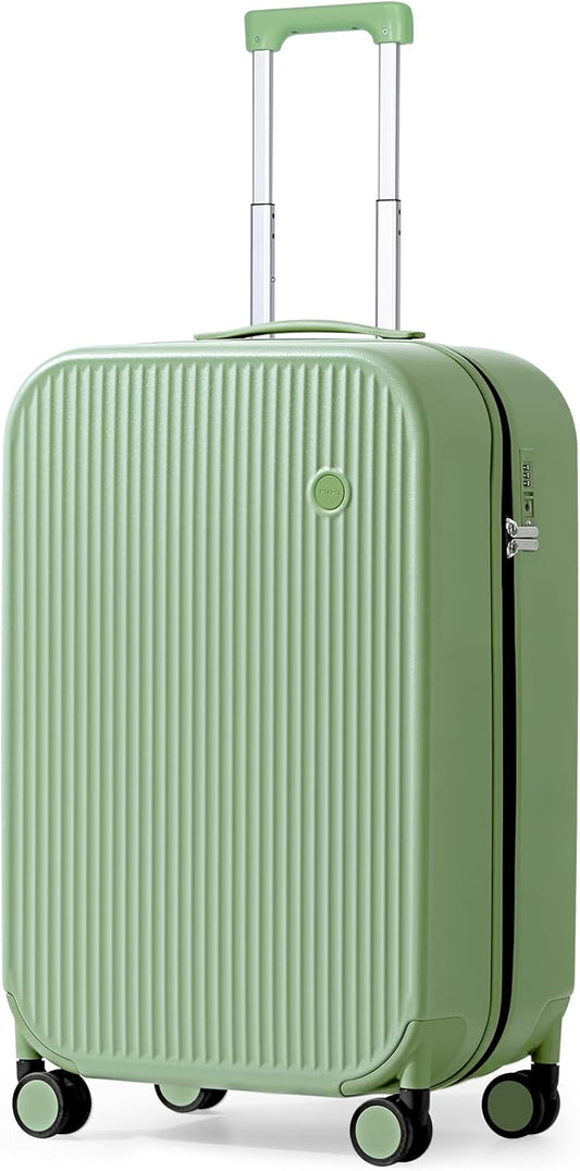 mixi 20 Inch Carry On Luggage PC Hardside Suitcases with Wheels & TSA for Travel Woman Men, Avocado Green