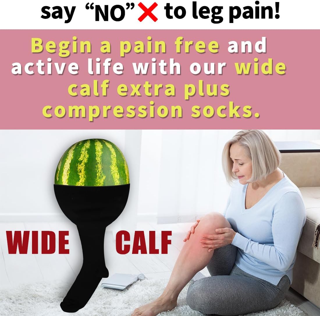 Laite Hebe Plus Size Compression Socks for Women and Men-3 pairs Wide Calf Knee High Support for Circulation