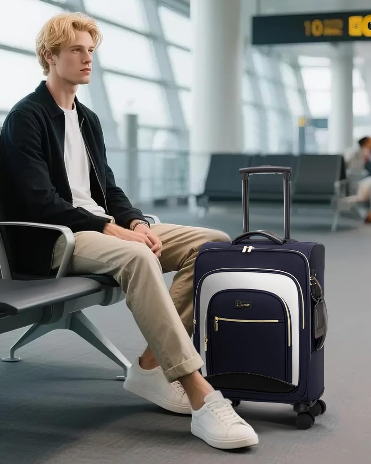 Carry On Luggage 22x14x9 Airline Approved, 20 Inch Softside Suitcase with 360° Spinner Wheels & TSA Lock, Ultra-Lightweight Water-Resistant Large Capacity Luggage for Women & Men