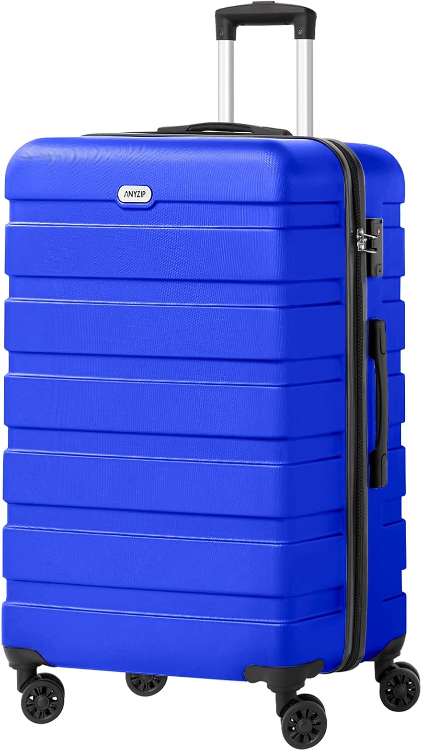AnyZip Luggage PC ABS Hardside Lightweight Suitcase with 4 Universal Wheels TSA Lock Checked-Large 28 Inch Blue