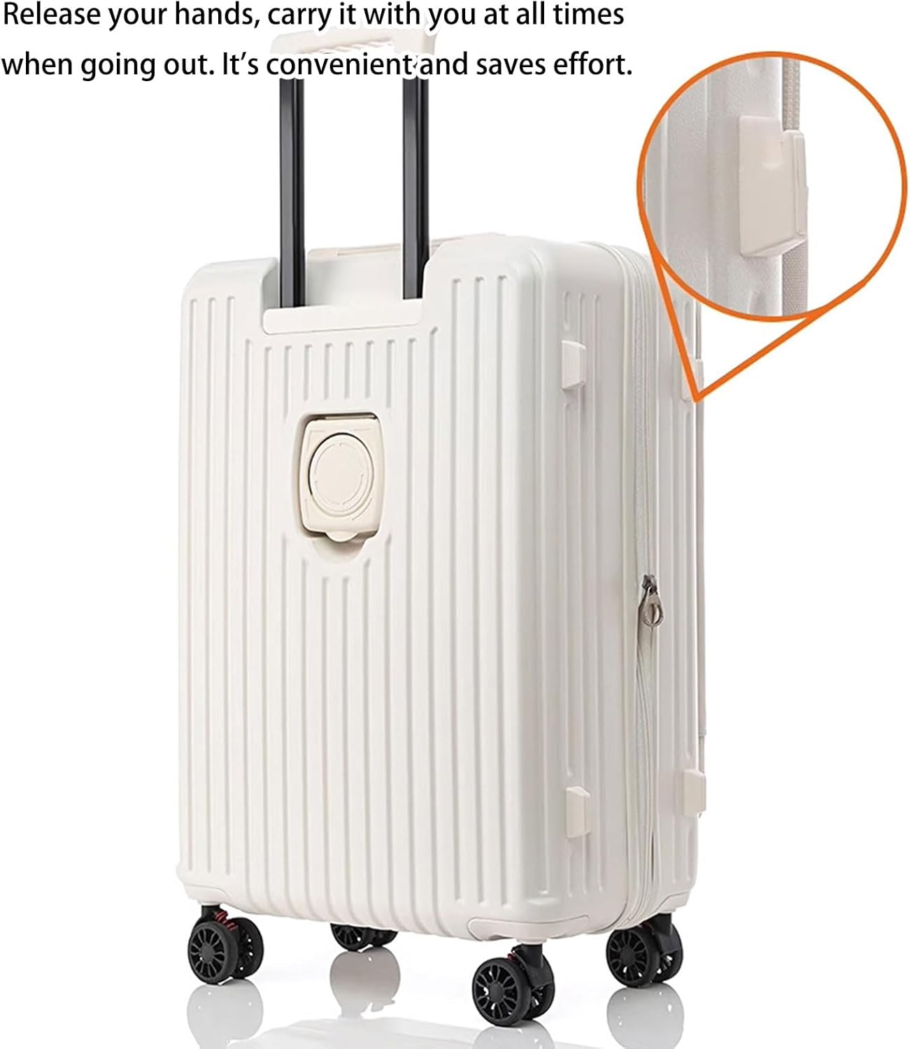 Expandable Carry On Luggage Top Opening Design Ergonomic Practical Hardshells Suitcase With 360 Degree Textured S