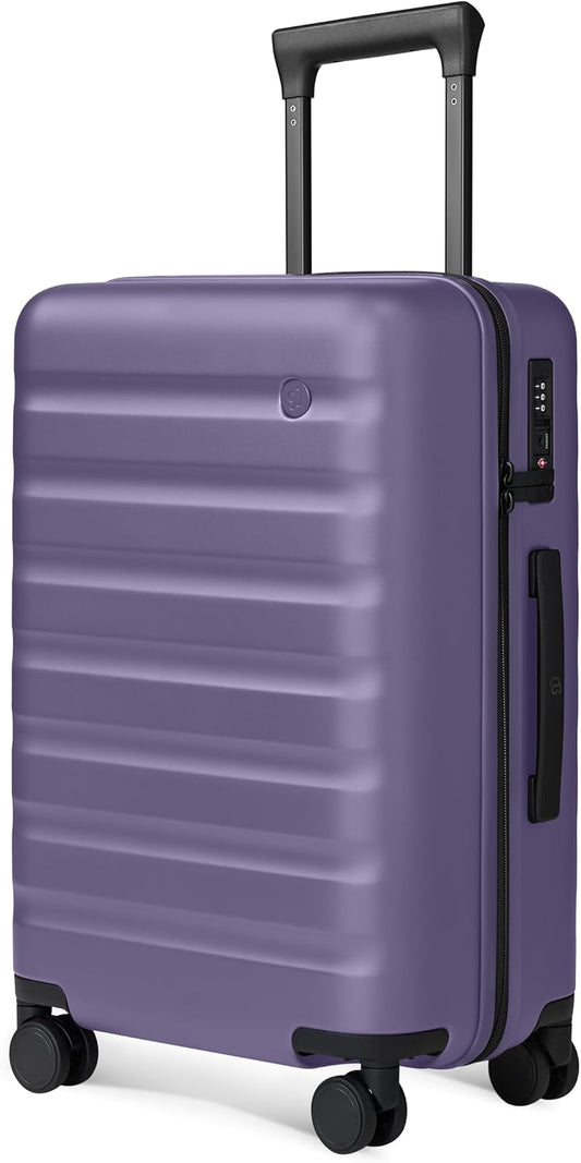 NINETYGO Carry On Luggage 22x14x9 Airline Approved, 20 Inch Luggage with Smooth Spinner Wheels, Lightweight, Hard Shell PC Suitcase Carry-On, Travel Luggage, TSA Approved (Purple, Rhine Basic2.0)