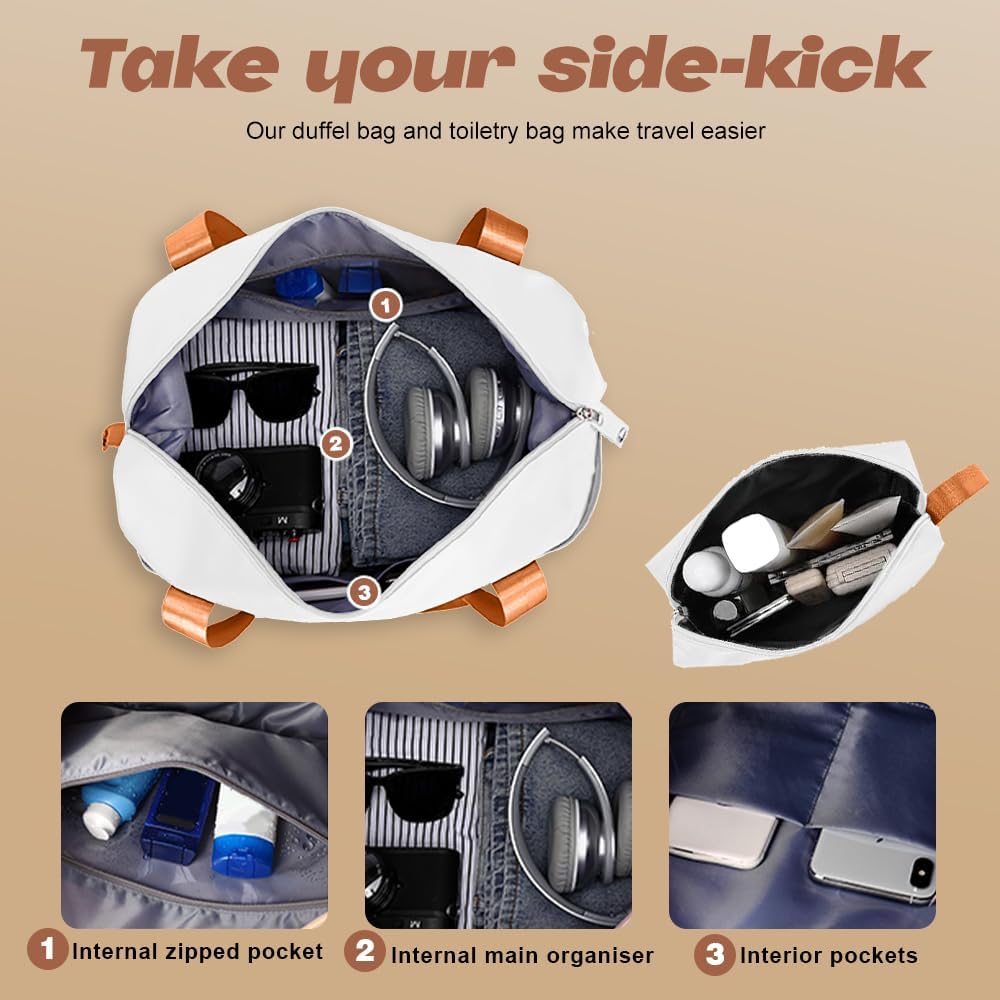 AnyZip Luggage Set 5 Piece PC ABS Hardshell Lightweight Suitcases for Travelling with 4 Universal Wheels TSA Lock Carry on Suitcase White Brown