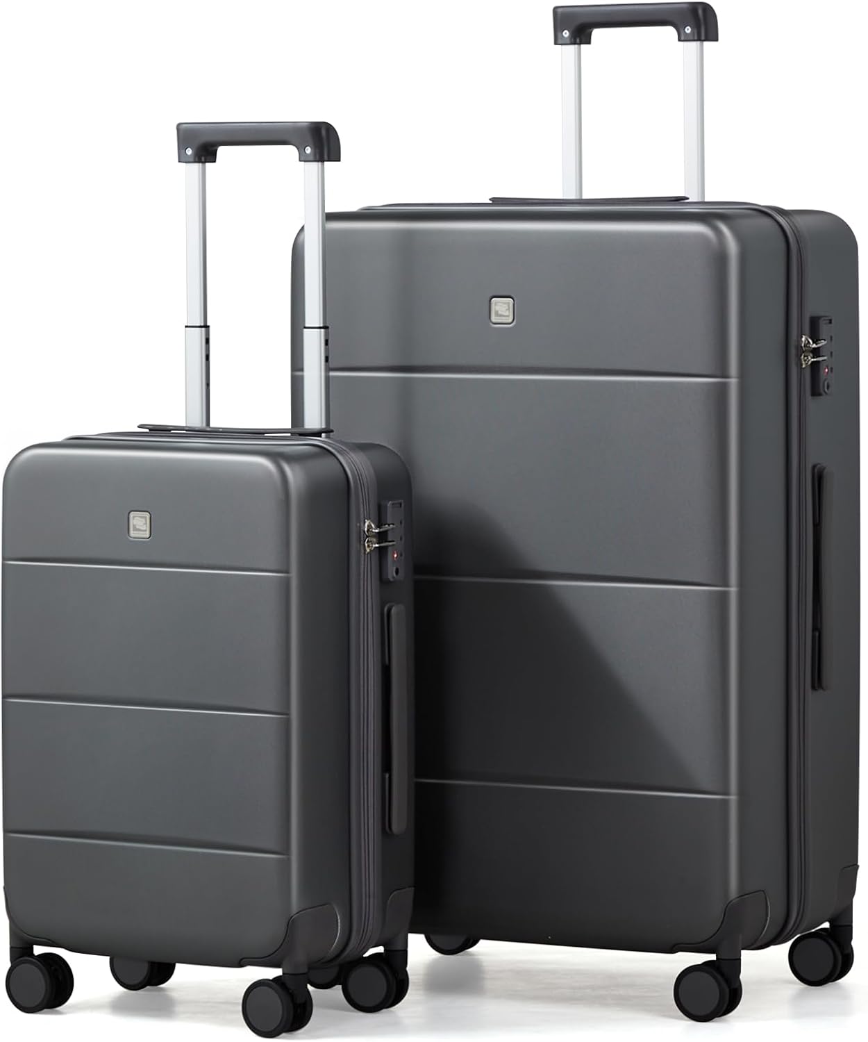 Hanke Luggage Sets 2 Piece with Spinner Wheels, 20/28 Inch Hard Shell Suitcases Set TSA Approved Luggage Travel Rolling Large Luggage(Graphite Grey)