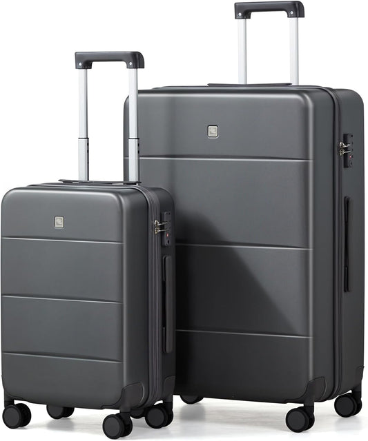 Hanke Luggage Sets 2 Piece with Spinner Wheels, 20/28 Inch Hard Shell Suitcases Set TSA Approved Luggage Travel Rolling Large Luggage(Graphite Grey)