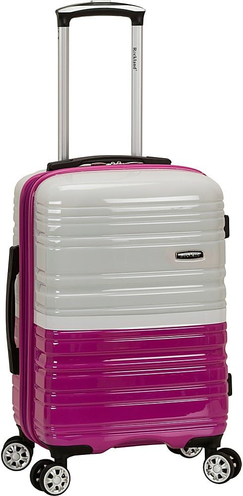 Rockland Melbourne Hardside Expandable Spinner Wheel Luggage, Two Tone White, Carry-On 20-Inch