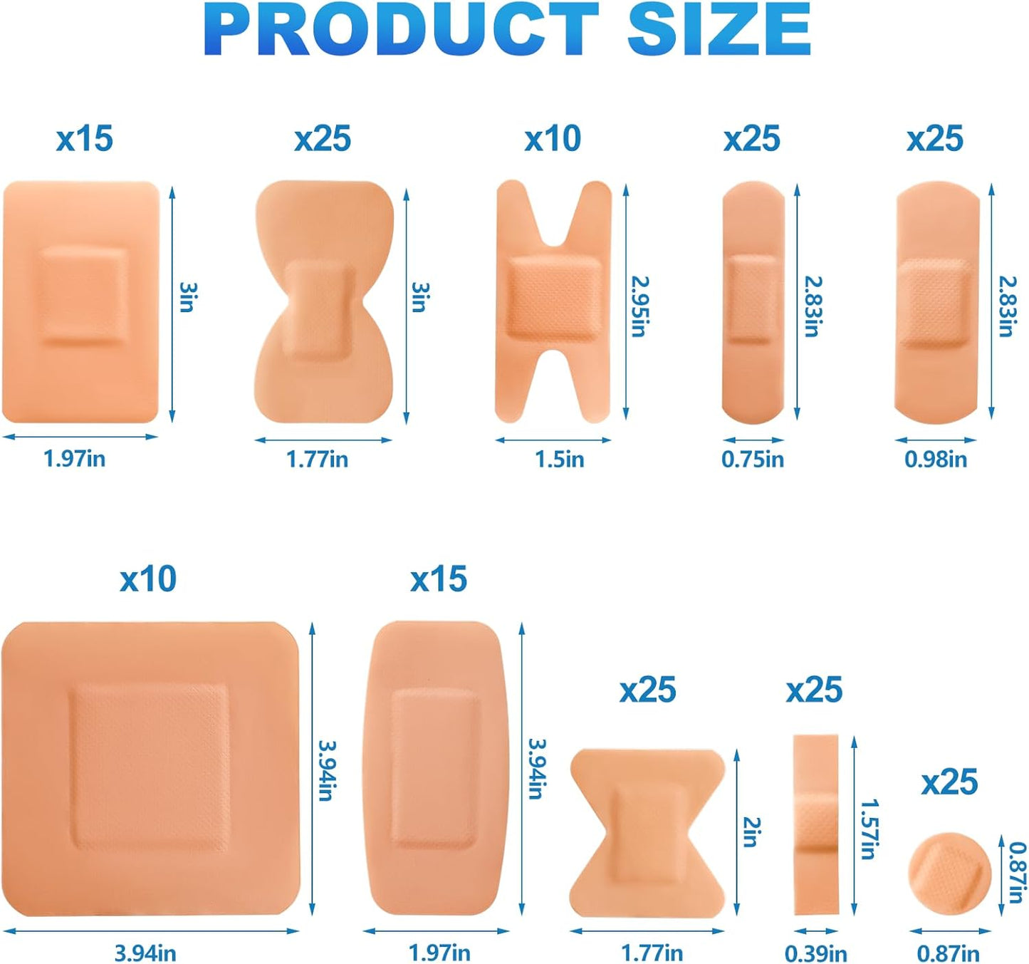 Bandages Variety Pack - 200 Pcs Assorted Bandages Bulk, Large Adhesive Fingertip Bandage, Waterproof Bandage Breathable for First Aid and Protect Wounds (10 Styles)