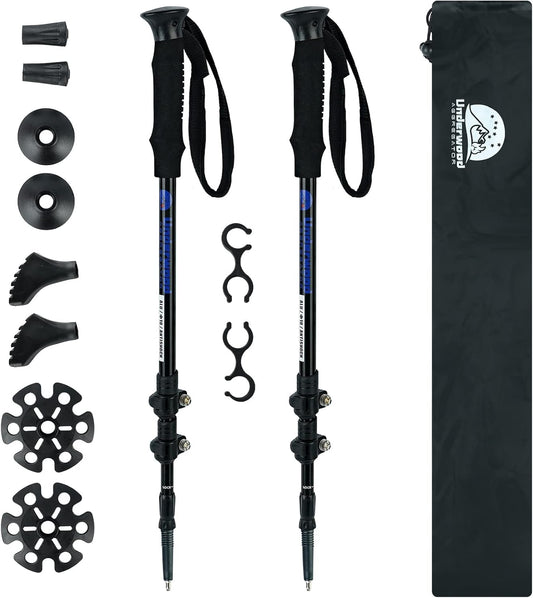 Trekking Poles Collapsible Hiking Poles - 2 Pack Adjustable Aluminum Hiking Sticks, Lightweight Walking Sticks for Women, Men, Seniors, Kids, Walking Poles for Backpacking by Underwood Aggregator