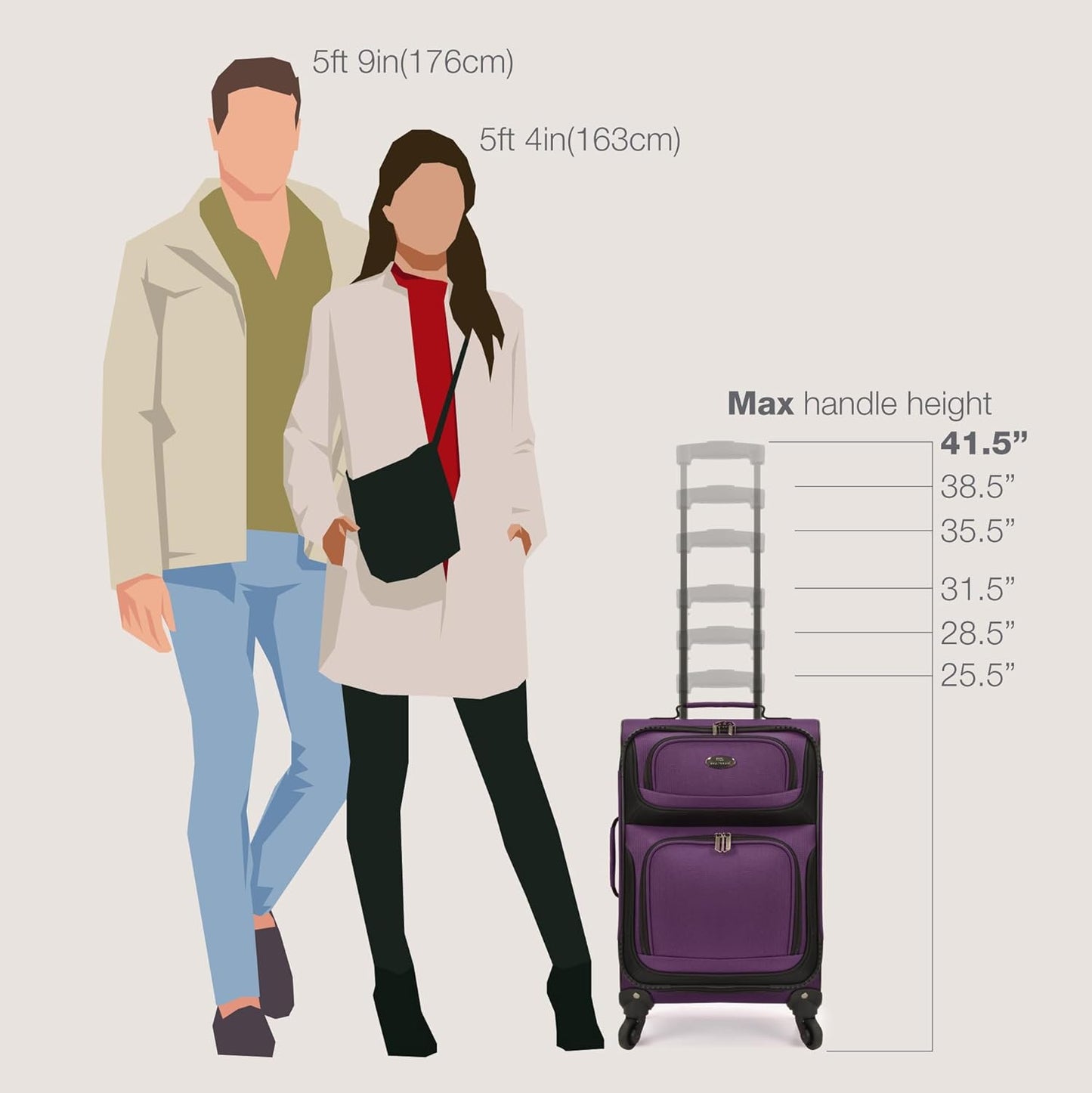 U.S. Traveler Rio Carry-on Luggage, Lightweight Softside Suitcase, Rolling 20" Carry On Luggage