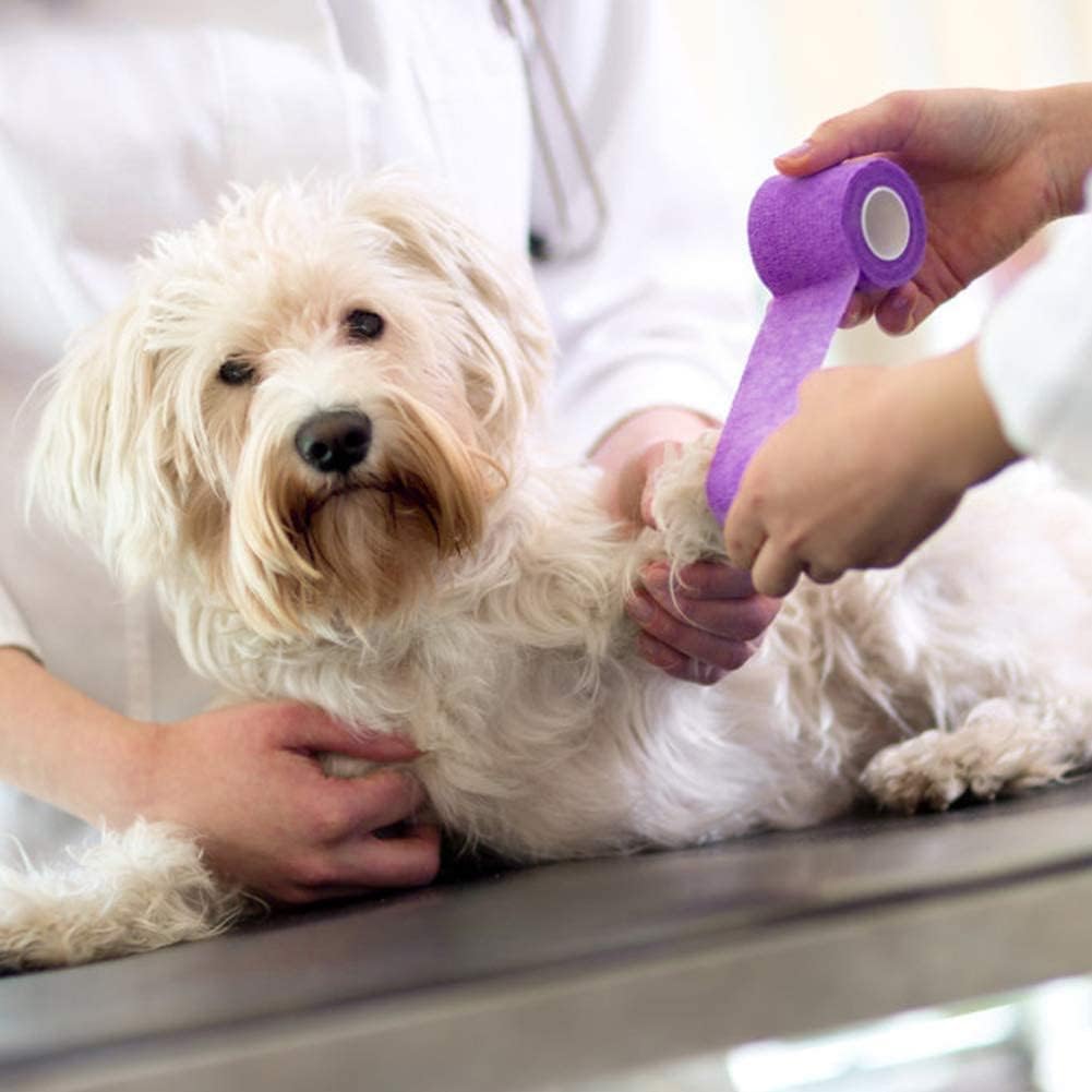 RISEN Cohesive Bandage 2” x 5 Yards, 6 Rolls, Self Adherent Wrap Medical Tape, Adhesive Flexible Breathable First Aid Gauze Ideal for Stretch Athletic