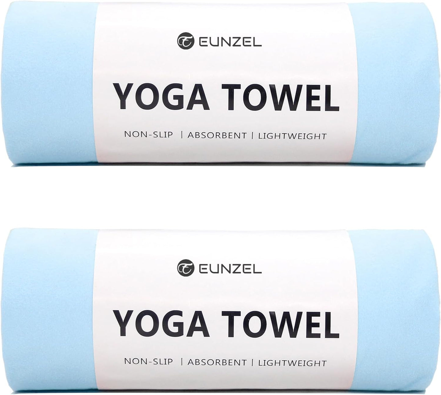 Eunzel 2 Pack Hot Yoga Towel Non Slip Yoga Mat Towel Non-Slip Sweat Absorbent Microfiber Towel for Hot Yoga, Pilates and Workout 72" x 26.5", Blue