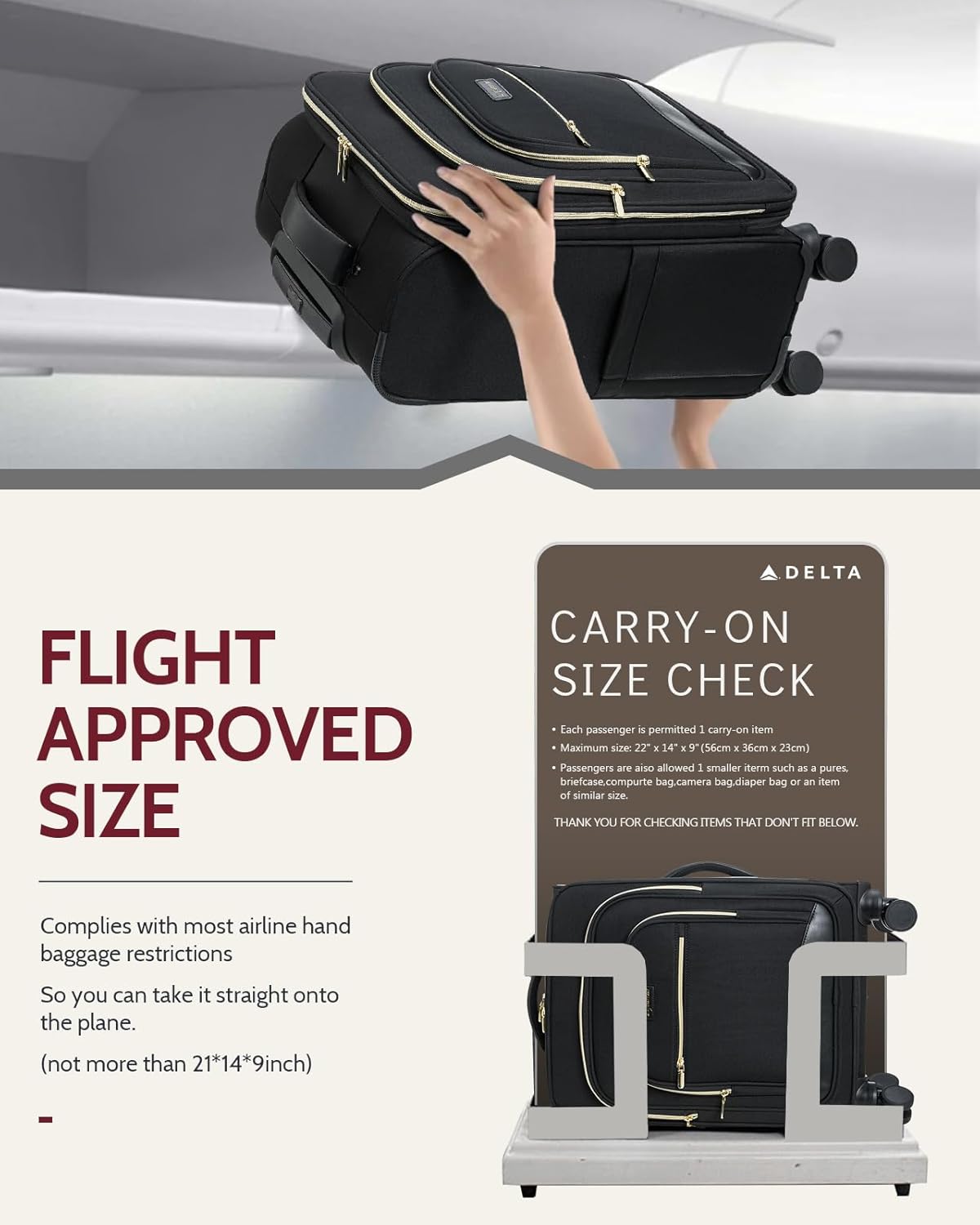 Carry On Luggage 22x14x9 Airline Approved, 20 Inch Softside Suitcase with 360° Spinner Wheels & TSA Lock, Ultra-Lightweight Water-Resistant Large Capacity Luggage for Women & Men