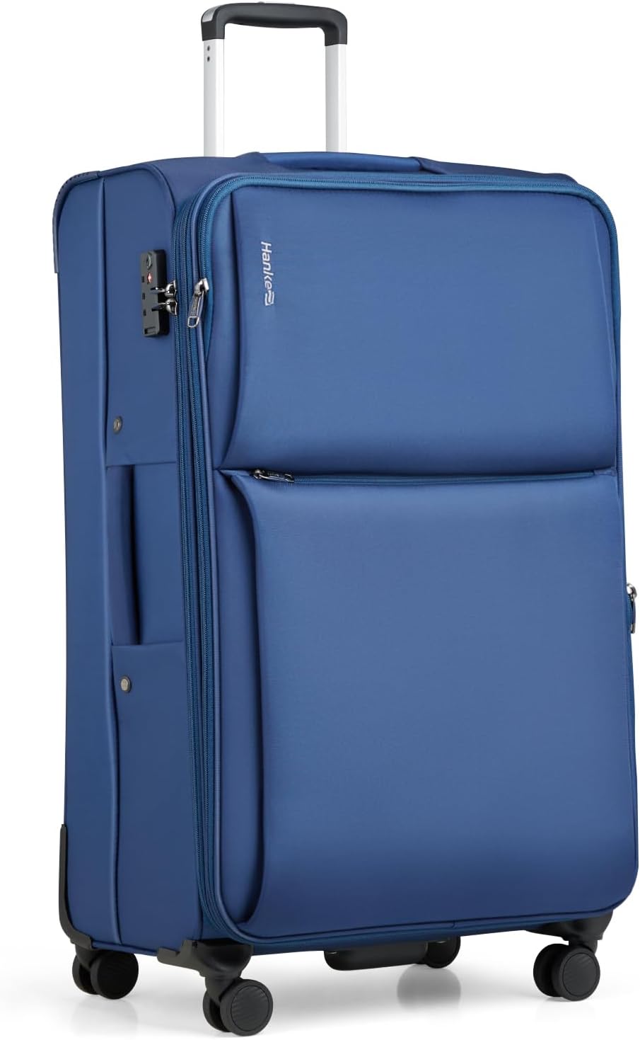 Hanke 28 Inch Luggage Softside Expandable Suitcases with Spinner Wheels, Travel Checked Luggage for Women Men(Blue)
