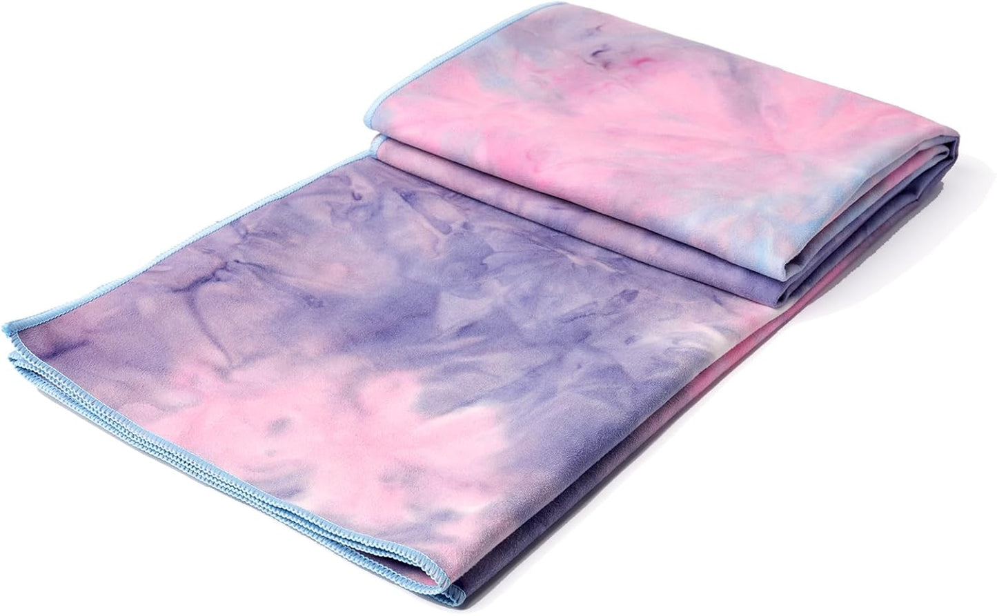 Eunzel Hot Yoga Towel Non Slip Yoga Mat Towel Non-Slip Sweat Absorbent Microfiber Towel for Hot Yoga, Pilates and Workout 72" x 26.5", Purple & Blue