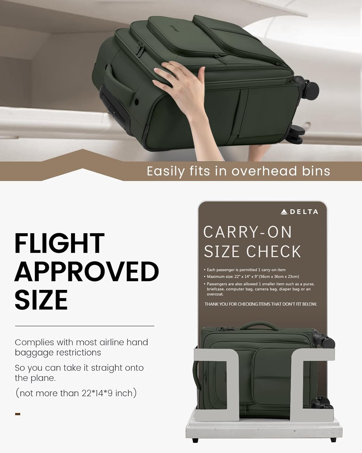 LOVEVOOK Carry On Luggage 22x14x9 Airline Approved, 22 Inch Softside Suitcases with Spinner Wheels, Lightweight Carry-on Suitcase with TSA Lock for Women Men, Large Luggage for Travel Business Trip