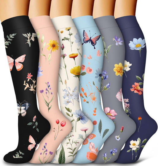 6 Pack Copper Compression Socks for Women and Men Circulation-Best Support for Medical, Running,Nursing,Athletic