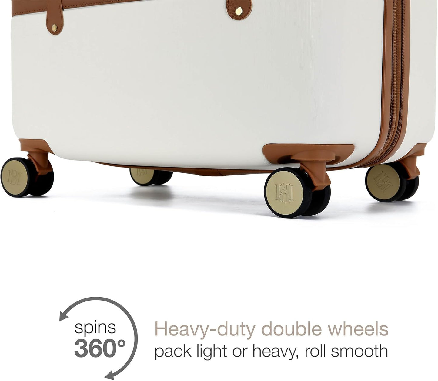 Badgley Mischka Grace 3 Piece Polycarbonate-ABS Expandable Retro Luggage Set (White)