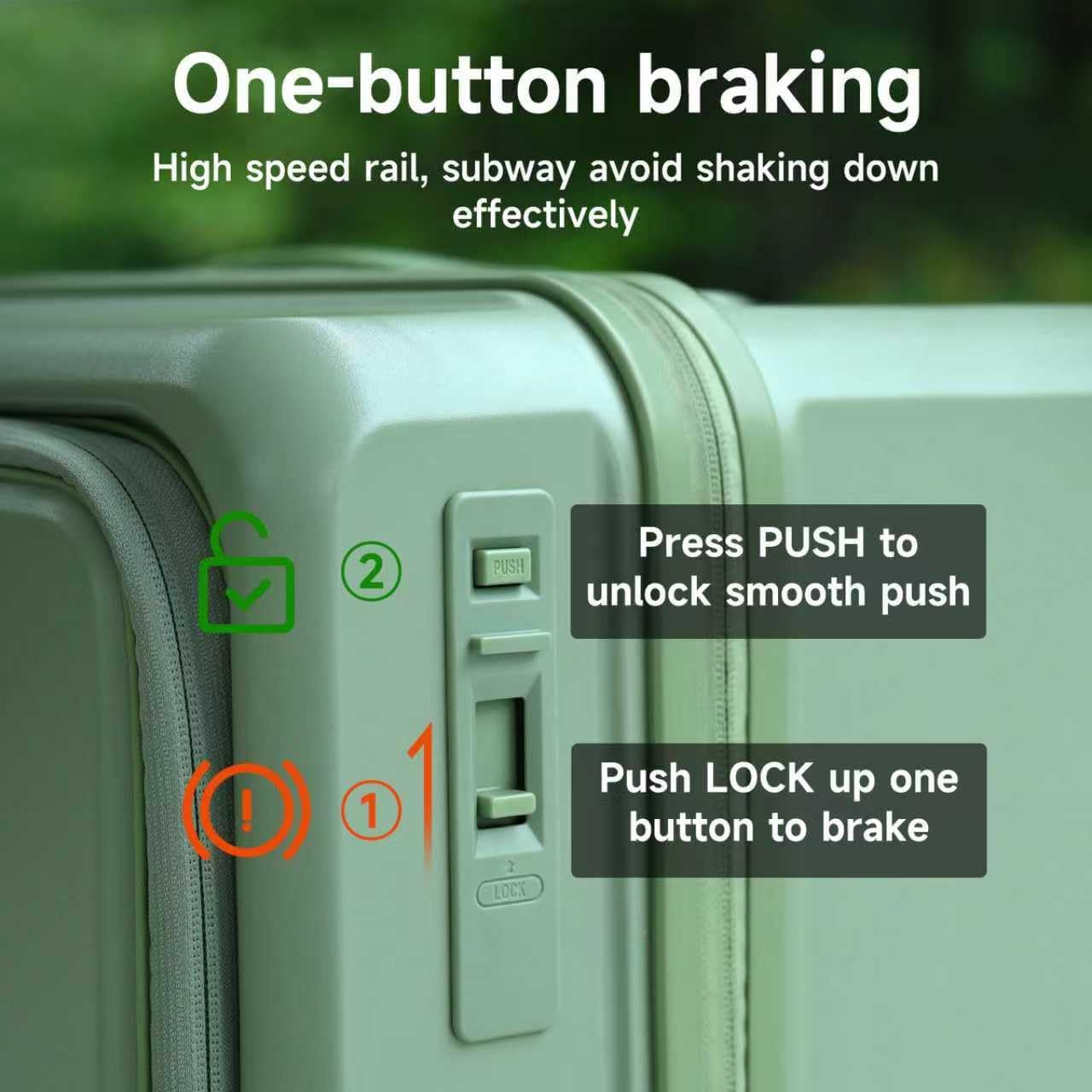 ROAMING Expandable 20 Inch Carry On Luggage with Mute Brake Wheels Airline Approved Hard Shell Suitcases with Front Pocket Top Opening Luggage with TSA Lock for Short Business Travel, Jade cyan