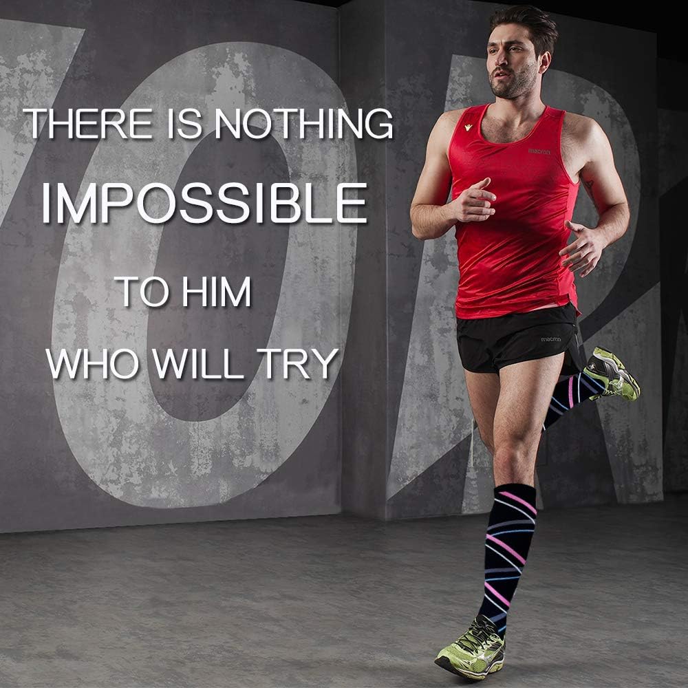 Compression Socks for Women and Men Circulation (3 Pairs) is Best Support for Running Athletic Cycling Hiking