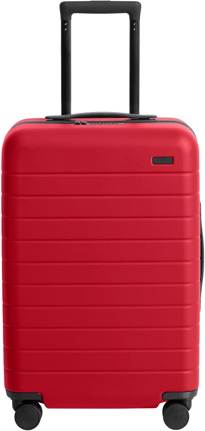 Away Carry-On Luggage, Lightweight Hardside Suitcase with Spinner Wheels, 22 Inch Airline Approved, TSA Lock, Cherry Red