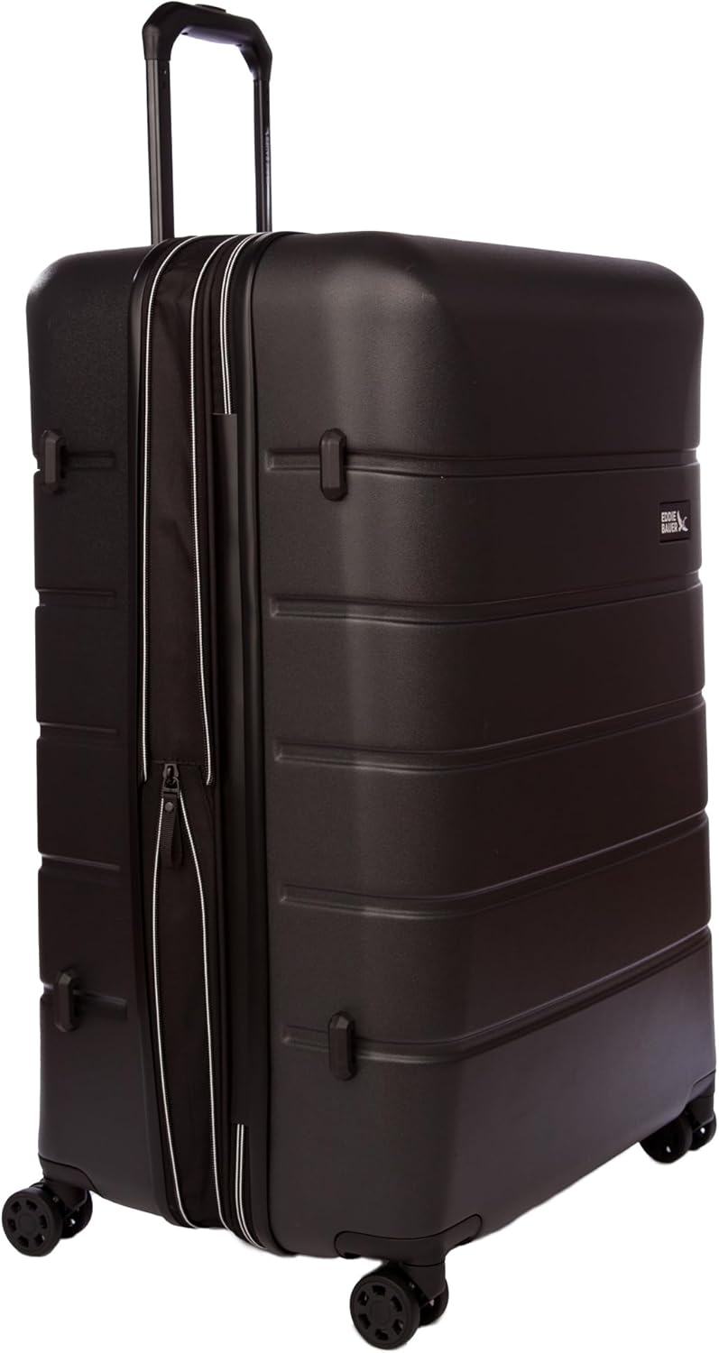 Eddie Bauer Glacier Carry-On 22" Luggage | Hardside | Spinner Wheels | Expandable | Lightweight | Travel Essentials - Carbon Grey
