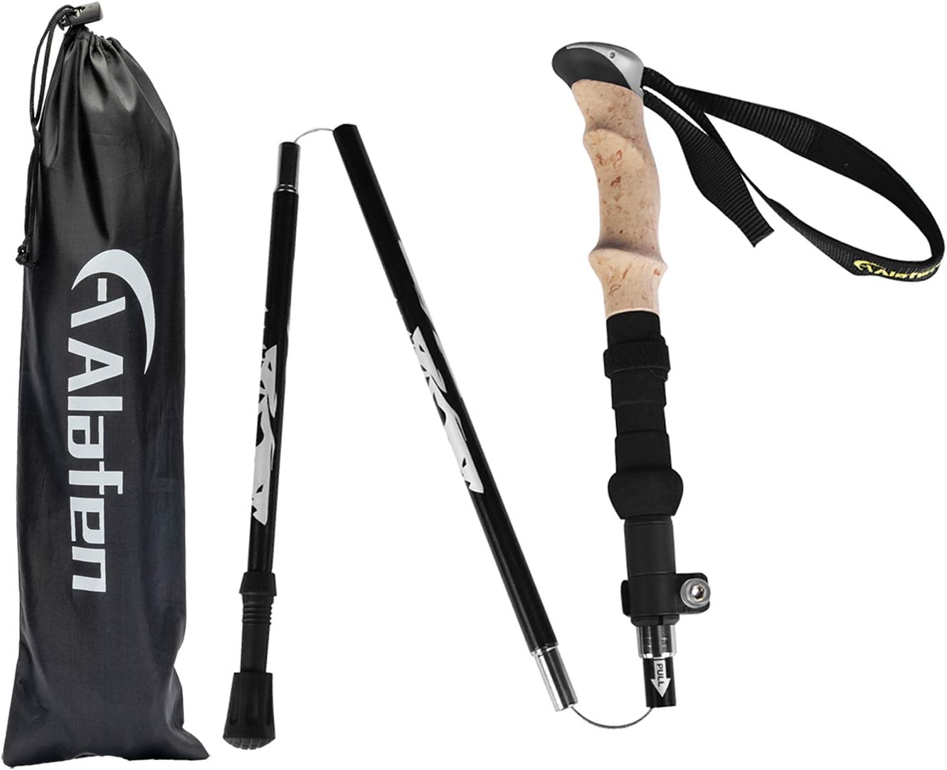 Lightweight Collapsible Trekking Pole - 7075 Aluminum Adjustable Walking Stick for Hiking & Travel, Foldable Quick-Lock Design, Single Pole for Adults & Seniors