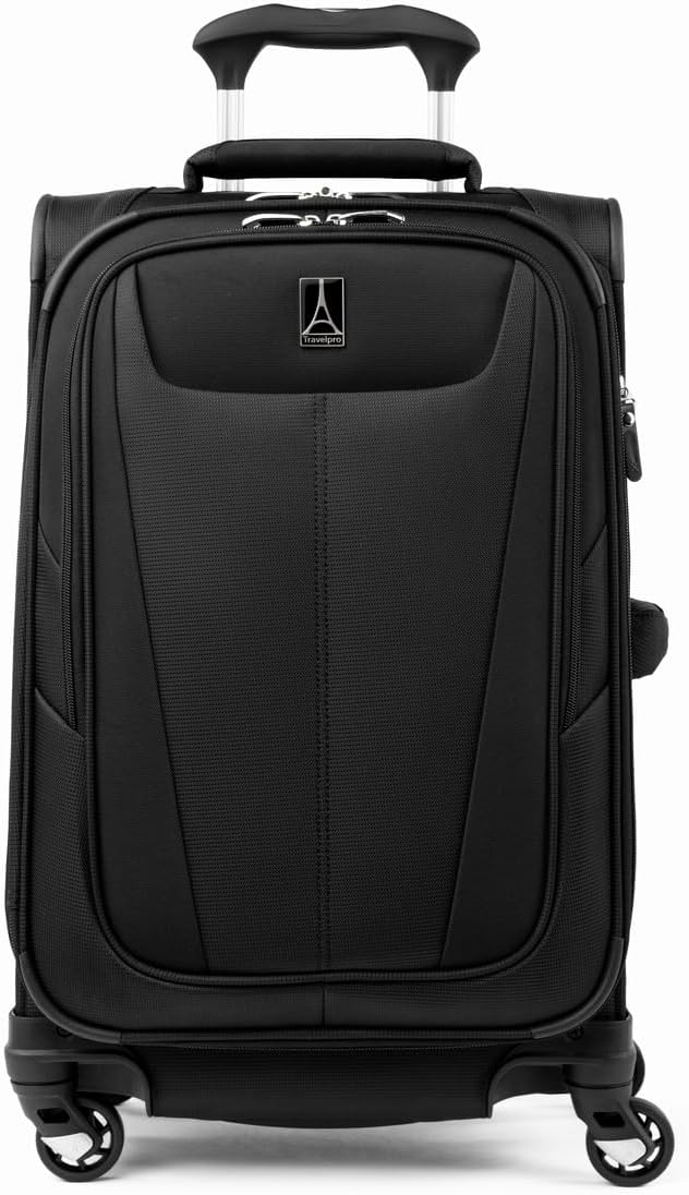 Travelpro Maxlite 5 Softside Expandable Luggage with 4 Spinner Wheels, Lightweight Suitcase, Men and Women, International, Black, Carry-on 21-Inch