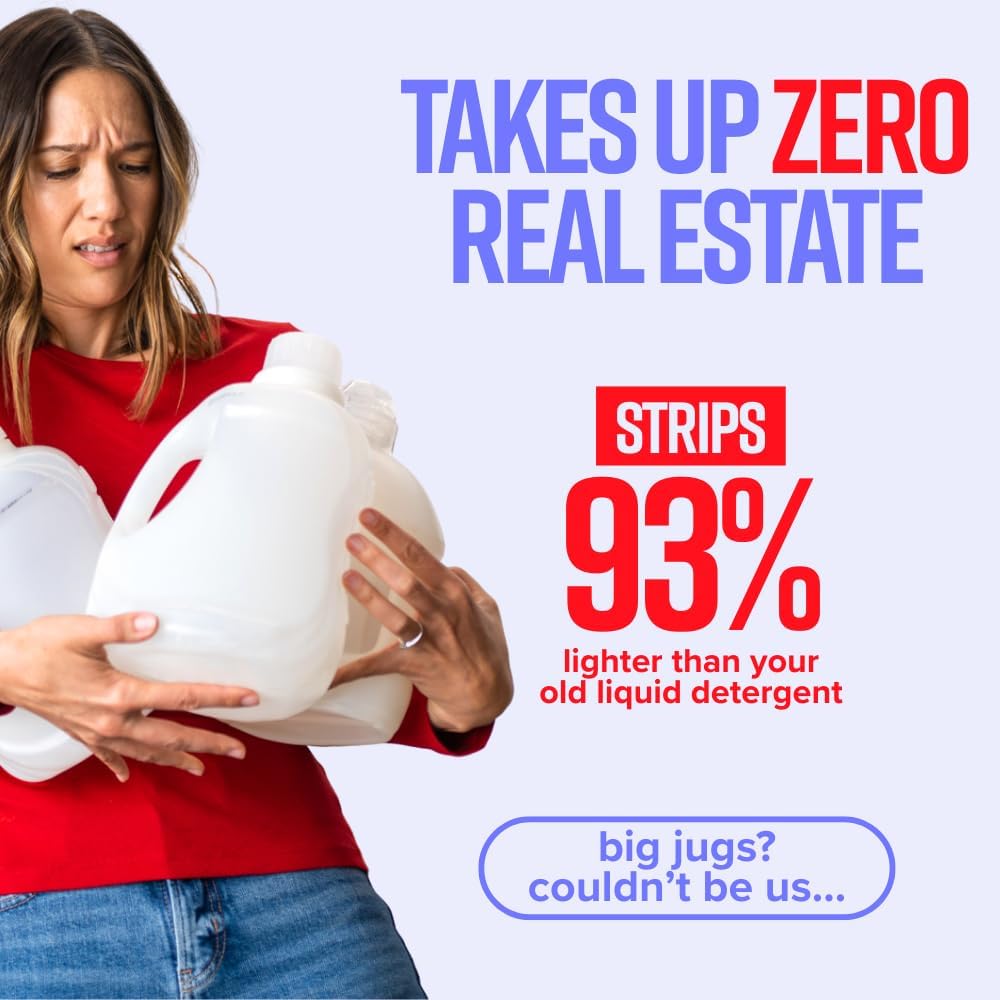 STRIPS Laundry Detergent Sheets Fresh Linen Scented (30ct, 60 loads) Eco Liquidless Soap, Travel-Friendly, Dissolves in Hot & Cold, Hypoallergenic, Tackles Tough Stains & Odors