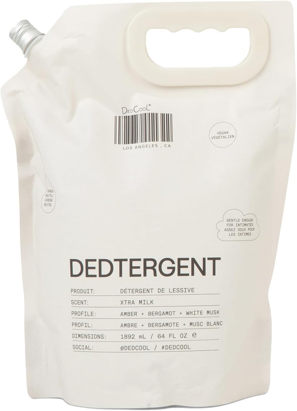 DedCool Liquid Laundry Dedtergent | Xtra Milk | Luxurious Fragrance Detergent | Removes Stains | Infused with Natural Essential Oils | Non-Toxic | 120 Washes | 64 Fl. Oz.