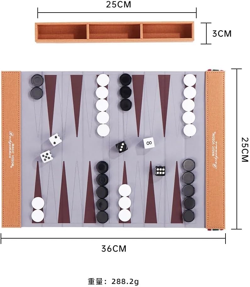 Backgammon Set for Adults, Backgammon Travel Set, Wrinkle-Resistant Foldable Chess and Checkers, Fun Outdoor Games for Family and Friends, Ideal Travel Game Set