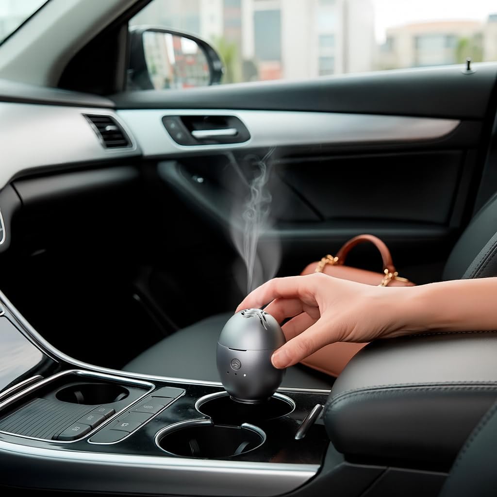 Orbby Aroma Diffusers for Home | Small Incense Burner : Waterless Cordless Electric Car Scent Air Freshener for Room Office Travel Diffueser -Non Toxic,Timer Automatic Difusor de Aromas para Casa