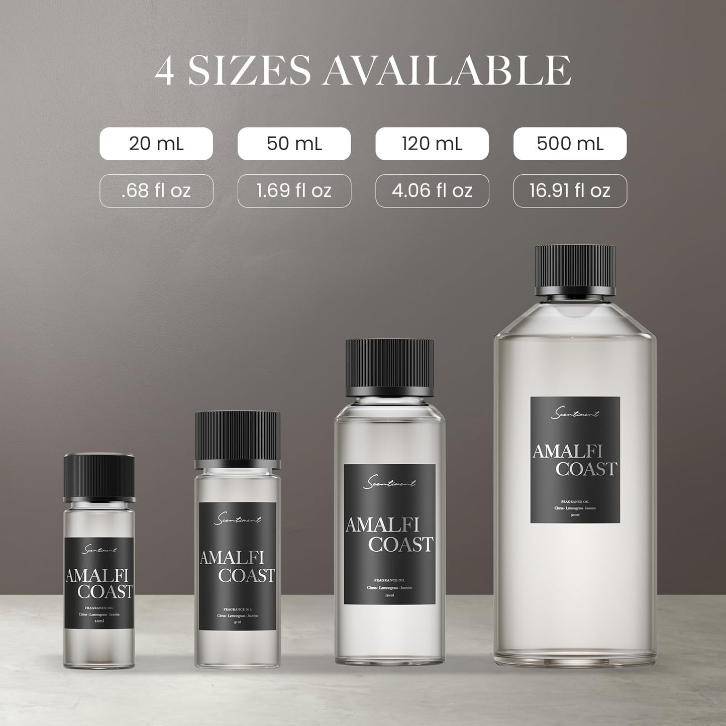 Scentiment Diffuser Oil - Amalfi Coast | Aromatherapy Fragrance | Inspired by Luxury Five Star Hotels | Notes of Bergamot, Lemongrass, Jasmine, Lily, Magnolia & Koa Wood (500 mL)