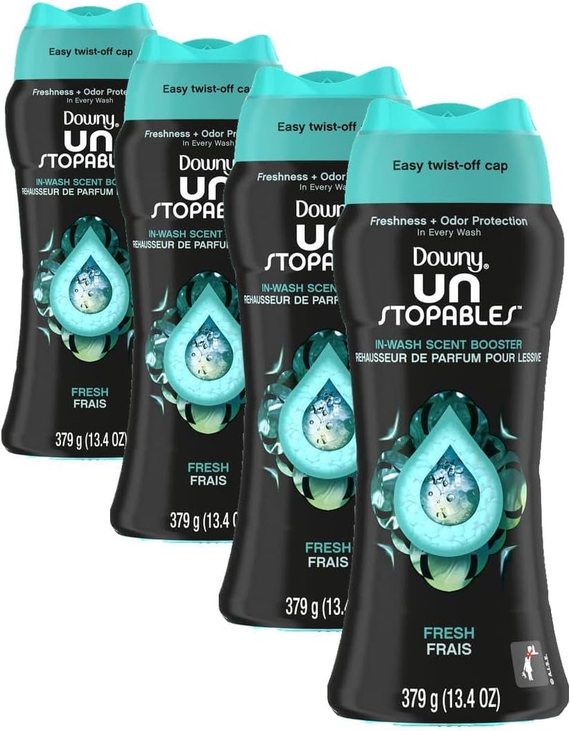 Downy Unstopables Fresh Scent Booster Beads | In-Wash | 13.4 oz, Pack of 4