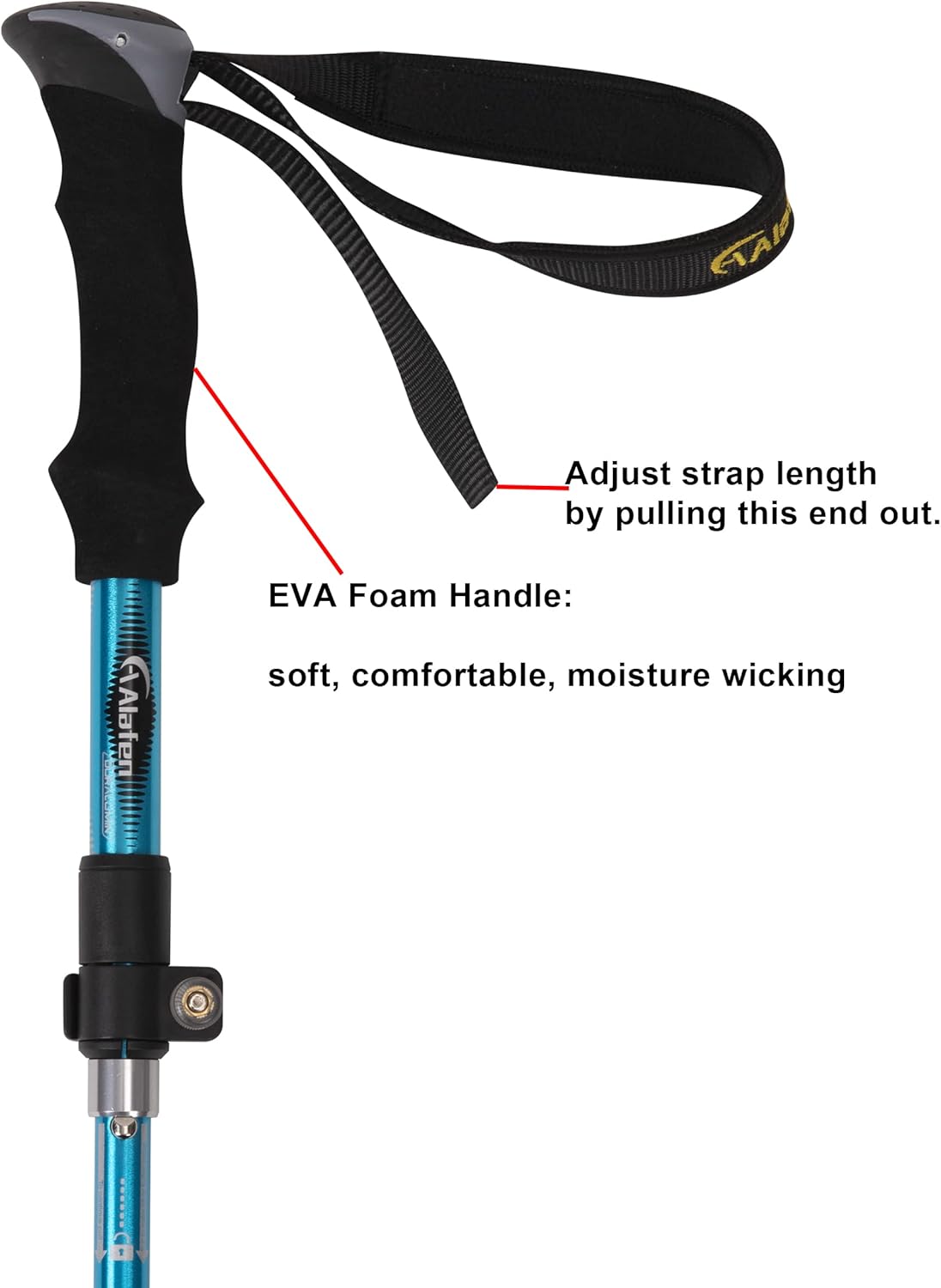 Lightweight Collapsible Trekking Pole - 7075 Aluminum Adjustable Walking Stick for Hiking & Travel, Foldable Quick-Lock Design, Single Pole for Adults & Seniors