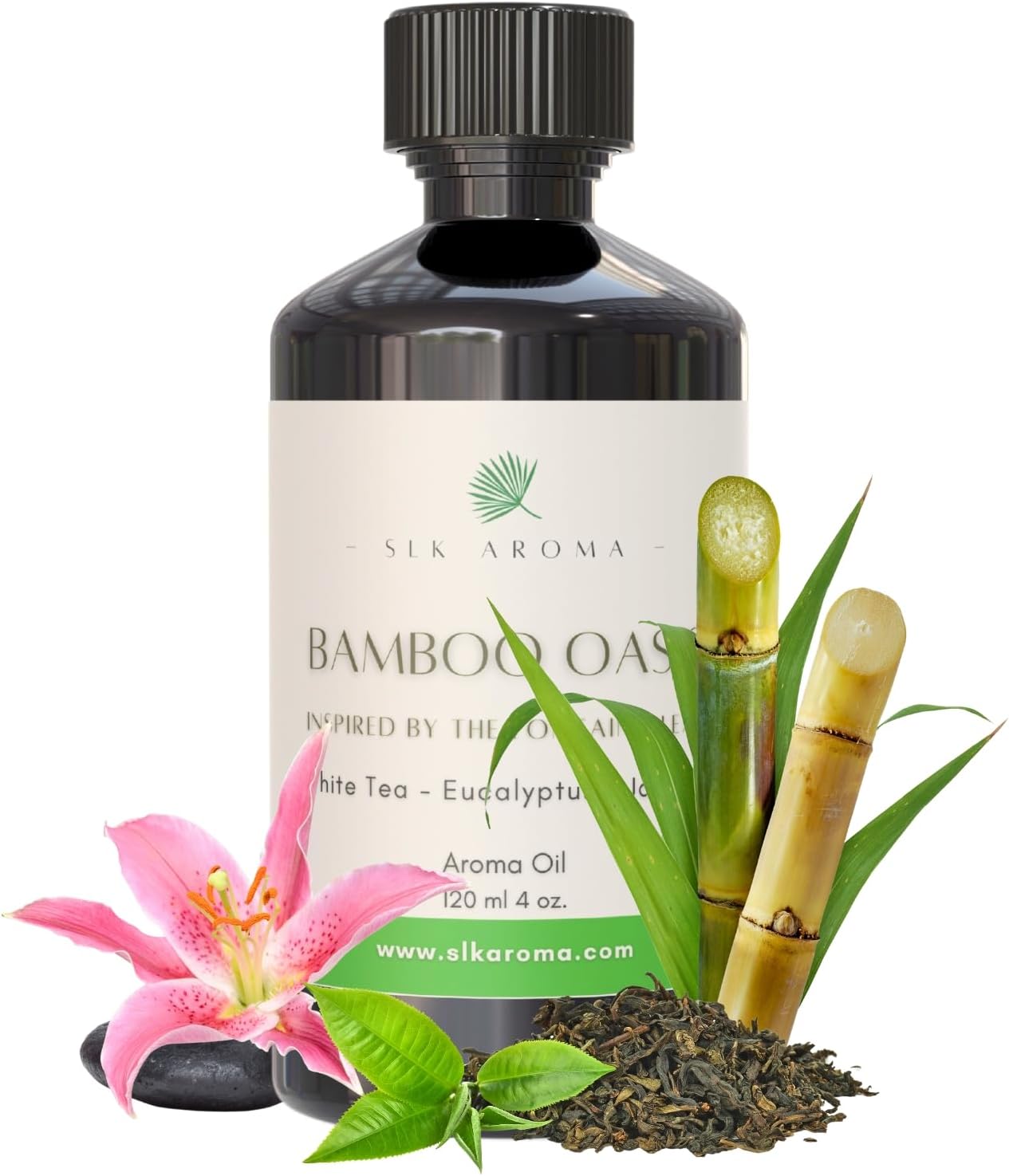 Bamboo Oasis - Ultra Premium Aroma Oil for Diffusers - Waterless and Ultrasonic - Fresh Jasmine, White Tea, Eucalyptus - Fontainbleau Miami Beach (30 ml) (120 ML, Bamboo Oasis)