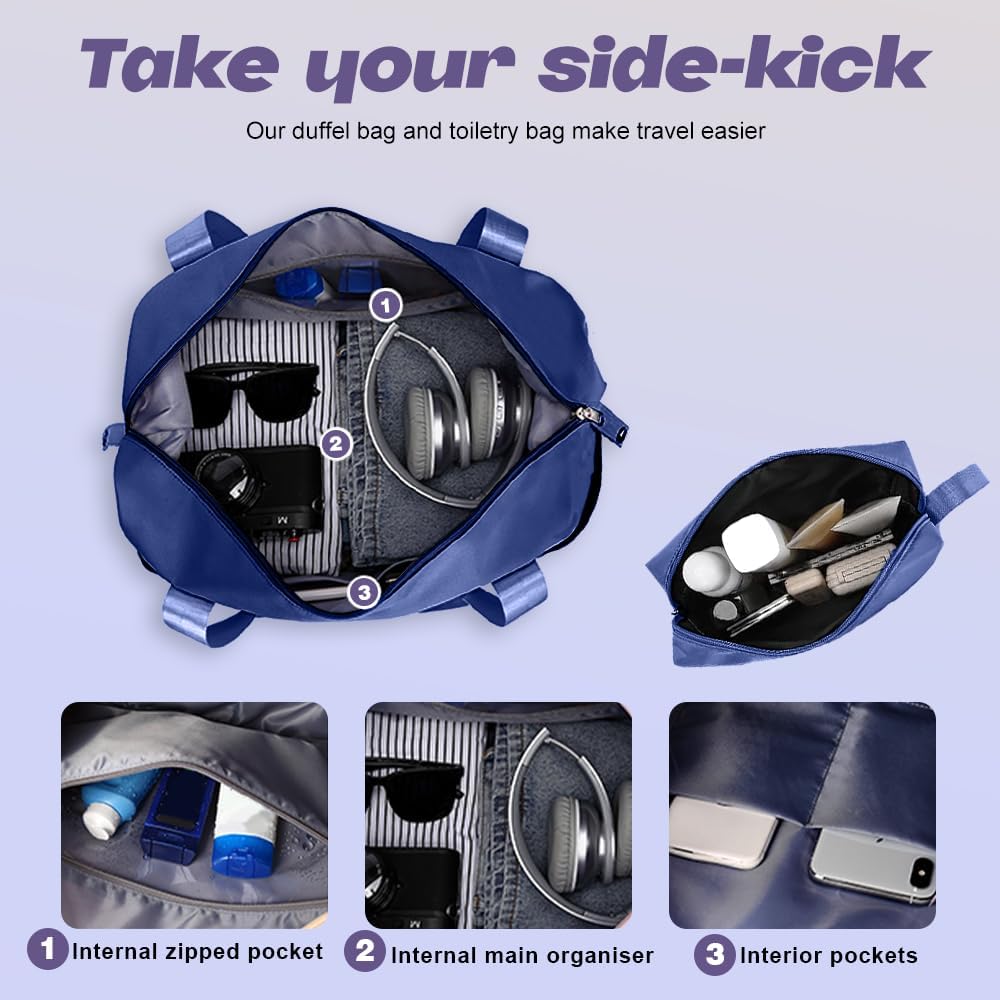 AnyZip Luggage Set 5 Piece PC ABS Hardshell Lightweight Suitcases for Travelling with 4 Universal Wheels TSA Lock Carry on Suitcase Dark Blue