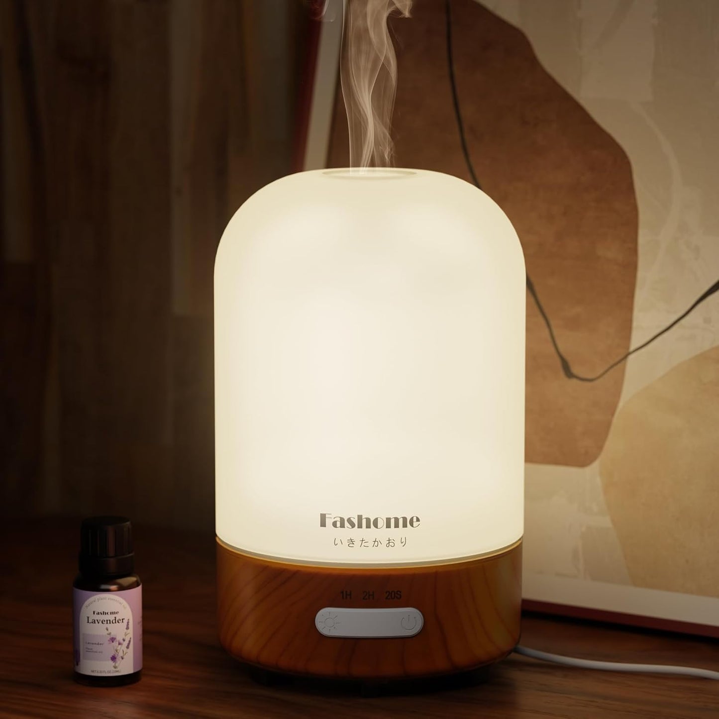 Essential Oil Diffuser, 100ml Ultrasonic Aromatherapy Humidifier, 6 in 1 Quiet Diffuser with Auto Shut-Off Function, Small Essential Oil Vaporizer（White）