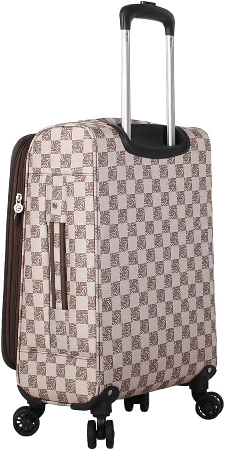 Steve Madden Designer Luggage Collection - Lightweight Softside Expandable Suitcase for Men & Women - Durable 20 Inch Carry On Bag with 4-Rolling Spinner Wheels (Chalet Brown, 20in)