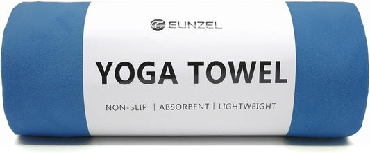 Eunzel Hot Yoga Towel Non Slip Yoga Mat Towel Non-Slip Sweat Absorbent Microfiber Towel for Hot Yoga, Pilates and Workout 72" x 26.5", Navy