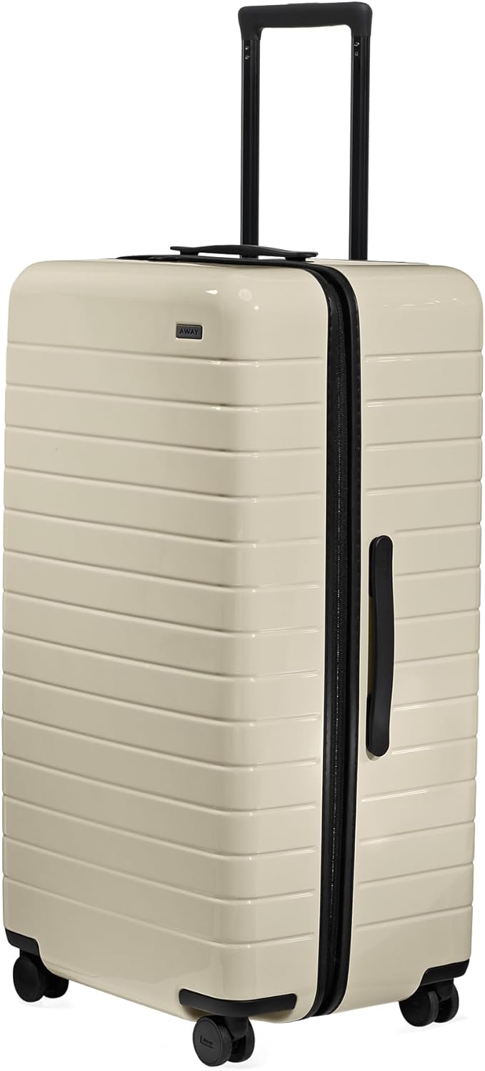 Away Large Trunk Luggage, 31 Inch Hardside Suitcase with Spinner Wheels, Lightweight & Durable, TSA Lock, Ideal for Long Trips, Salt White