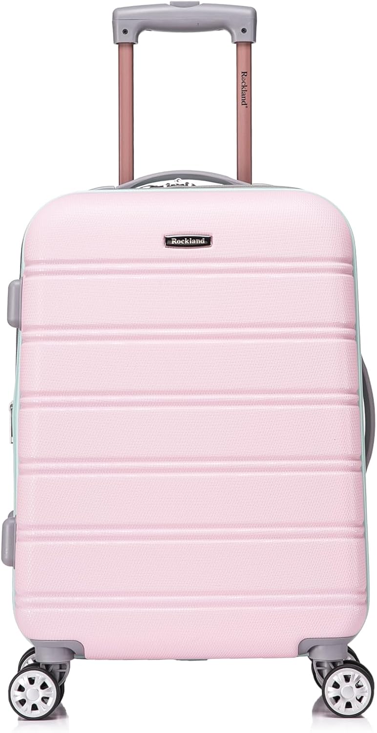 Rockland Melbourne Hardside Expandable Spinner Wheel Luggage Set, Mint, Carry-On 20-Inch and Tote 14-Inch