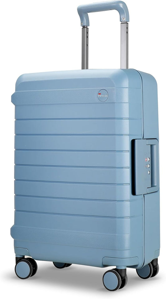 28 Inch Luggage with Spinner Wheels, Hardside Zipperless Large Checked Luggage with TSA Lock, Durable Rolling Suitcase, Blue