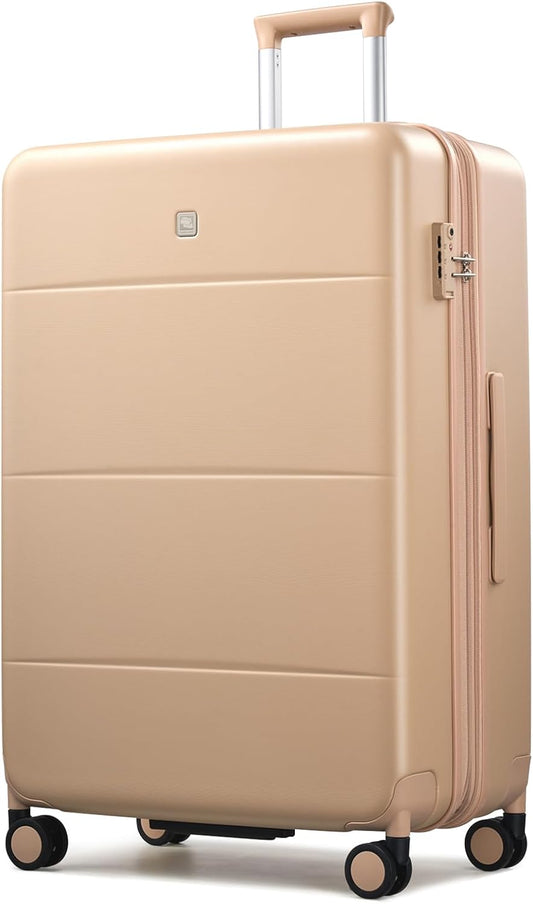 Hanke Expandable 28 Inch Luggage with Spinner Wheels, Hardside Large Suitcase, All-PC Hard Shell Checked Luggage, TSA Lock, Durable Checked-Large (Cuba Sand, 114L)