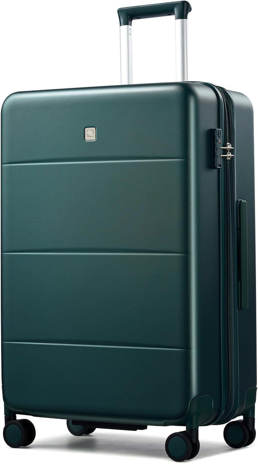 Hanke Expandable 26 Inch Luggage with Spinner Wheels, Hardside Large Suitcase, All-PC Hard Shell Travel Luggage, TSA Lock, Lightweight Durable Checked-Medium (Blackish Green, 93L)