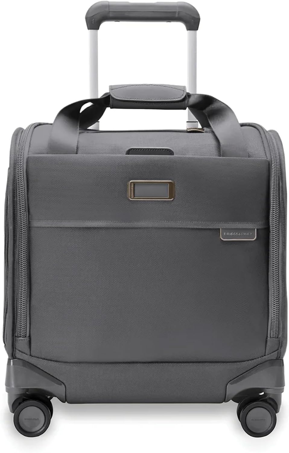 Briggs & Riley Cabin Spinner - Carry On Luggage for Travel, Suitcases with Wheels, Softside Rolling Bag for Men & Women, Fits Under Plane Seat, Interlocking Handle - Baseline Collection, Steel Gray