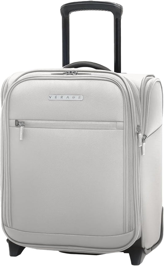 Verage Under Seat Luggage with Wheels, Softside Expanable Small Suitcase Carry On Luggage Bags for Airlines Airplanes Short Trip Men Women (Cloud Gray, 16-Inch Rolling Underseat)
