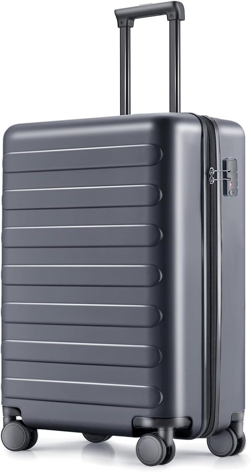 NINETYGO Carry On Luggage 22x14x9 Airline Approved, 20 Inch Luggage with Smooth Spinner Wheels, Lightweight, Hard Shell PC Suitcase Carry-On, Travel Luggage, TSA Approved (Grey, Rhine Basic)