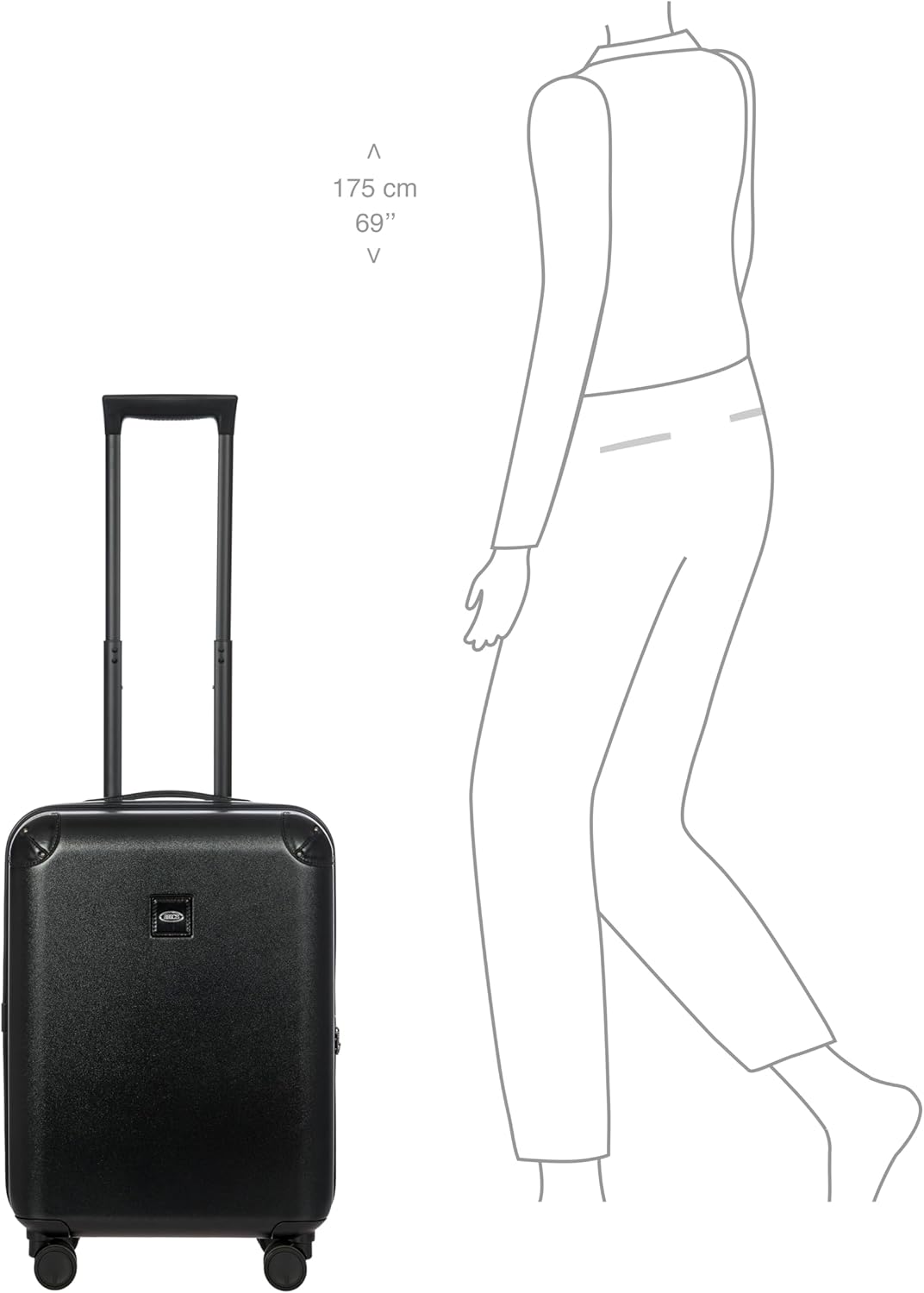 Bric's Amalfi Suitcase, Lightweight Expandable Hard Shell Luggage with Smooth 360° Wheels and TSA Lock 21" - Black